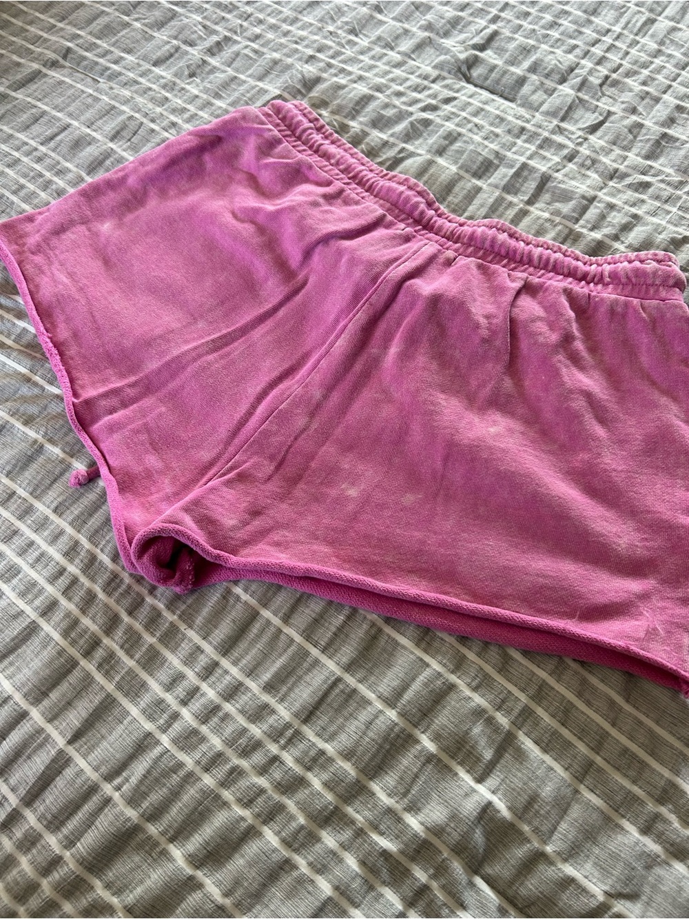 Pink Knit Drawstring Lounge Shorts - Picture 3 of 4